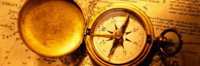 Old timey map and compass